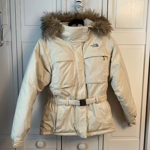North Face Cream Winter Jacket Size M